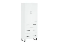Aparador alto madera contrachapada blanco 69,5x34x180 cm ES93610