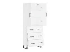 Aparador alto madera contrachapada blanco 69,5x34x180 cm ES93610