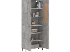 Aparador alto madera contrachapada gris hormigón 69,5x34x180 cm ES95228