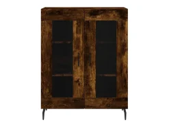 Aparador alto madera contrachapada roble ahumado 69,5x34x180 cm