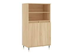 Aparador alto madera contrachapada color roble 60x36x110 cm ES31940