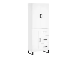 Aparador alto madera contrachapada blanco 69,5x34x180 cm