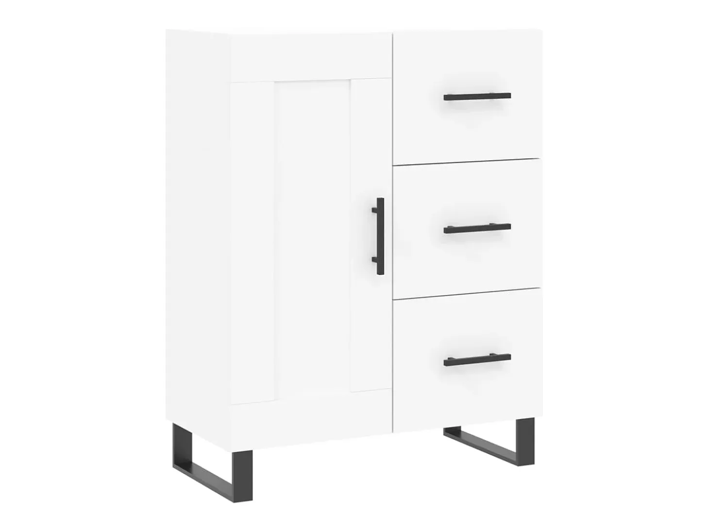 Aparador alto madera contrachapada blanco 69,5x34x180 cm