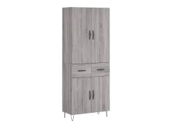 Aparador alto madera contrachapada gris sonoma 69,5x34x180 cm ES19464