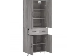 Aparador alto madera contrachapada gris sonoma 69,5x34x180 cm ES19464