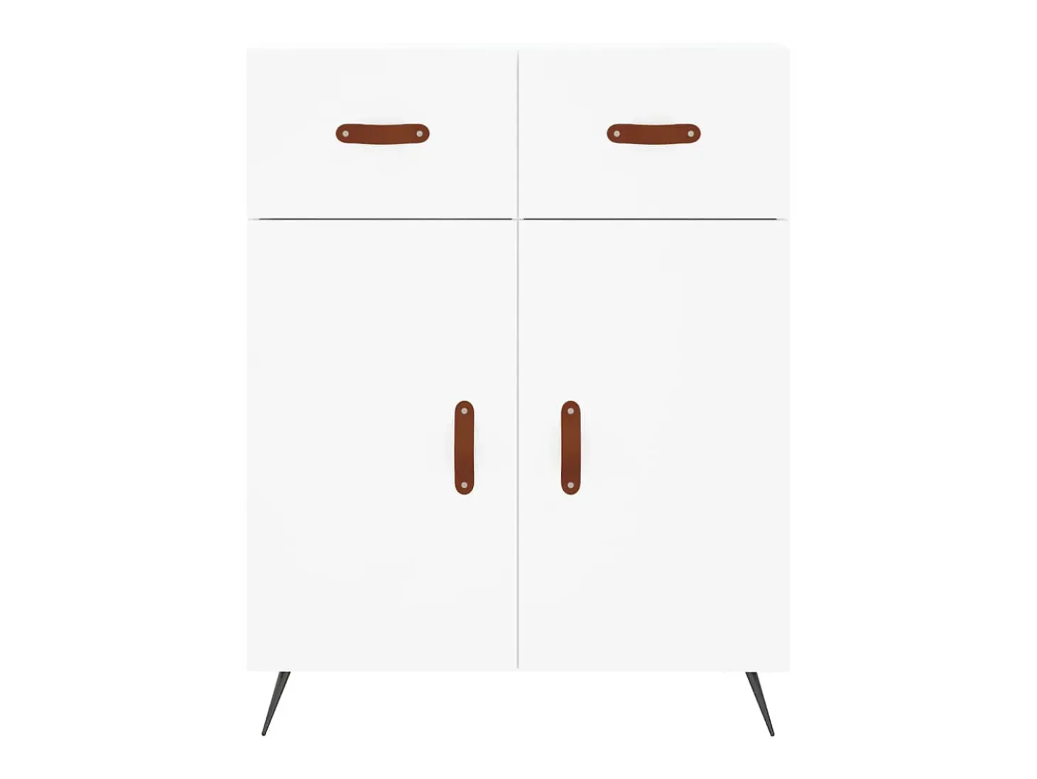 Aparador alto madera contrachapada blanco 69,5x34x180 cm