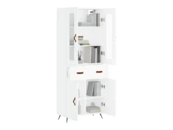 Aparador alto madera contrachapada blanco 69,5x34x180 cm