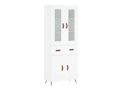 Aparador alto madera contrachapada blanco 69,5x34x180 cm