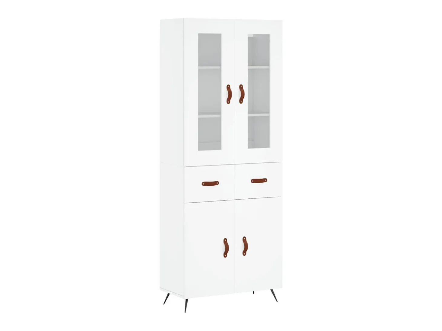 Aparador alto madera contrachapada blanco 69,5x34x180 cm