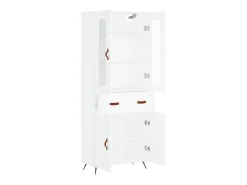 Aparador alto madera contrachapada blanco 69,5x34x180 cm