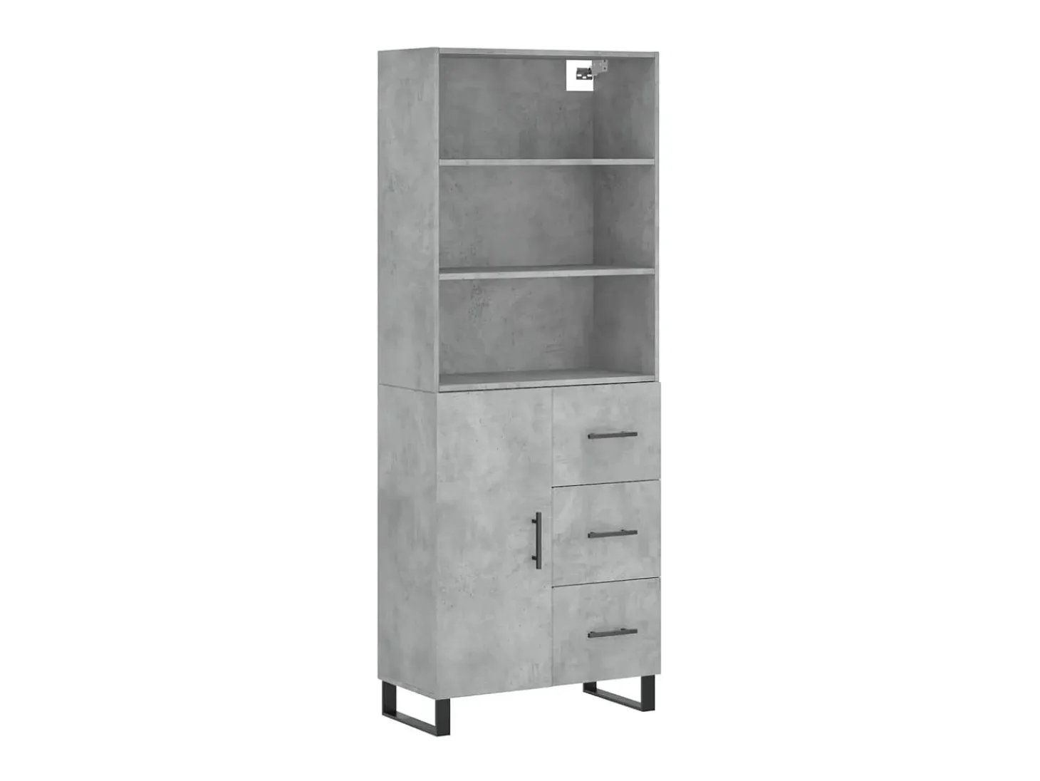 Aparador alto madera contrachapada gris hormigón 69,5x34x180 cm ES52417