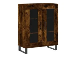 Aparador alto madera contrachapada roble ahumado 69,5x34x180 cm