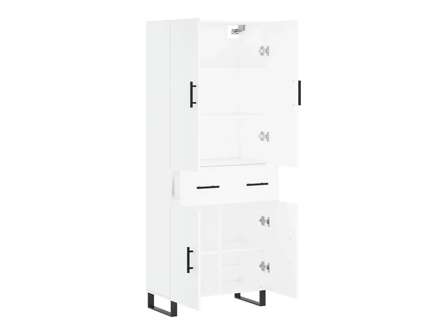 Aparador alto madera contrachapada blanco 69,5x34x180 cm