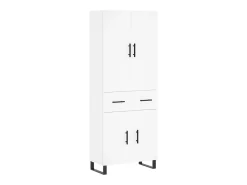 Aparador alto madera contrachapada blanco 69,5x34x180 cm