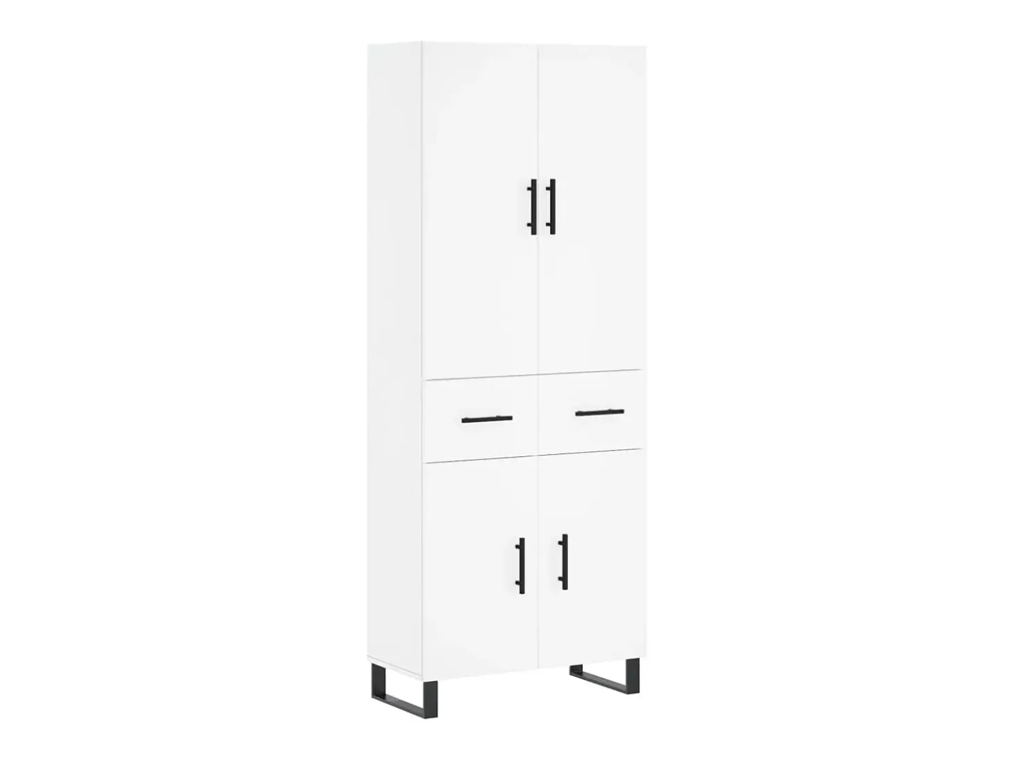 Aparador alto madera contrachapada blanco 69,5x34x180 cm