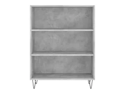 Aparador alto madera contrachapada gris hormigón 69,5x34x180 cm