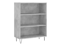 Aparador alto madera contrachapada gris hormigón 69,5x34x180 cm