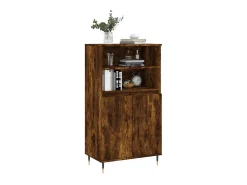 Aparador alto madera contrachapada roble ahumado 60x36x110 cm ES15253