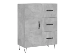 Aparador alto madera contrachapada gris hormigón 69,5x34x180 cm