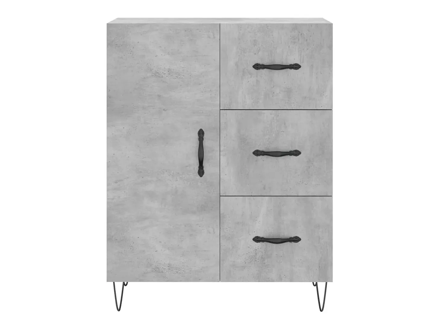 Aparador alto madera contrachapada gris hormigón 69,5x34x180 cm