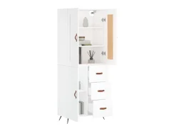 Aparador alto madera contrachapada blanco 69,5x34x180 cm ES80404