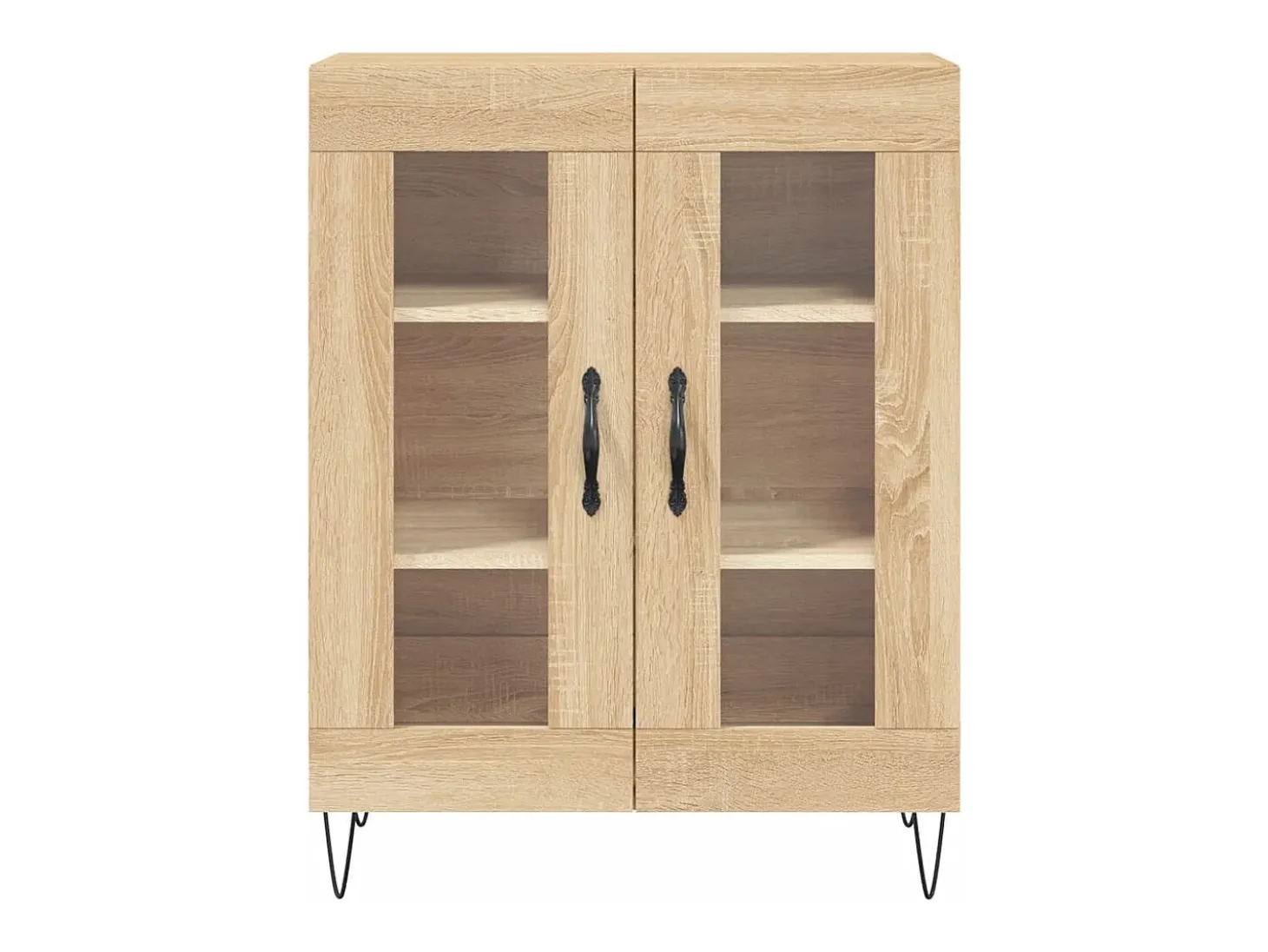 Aparador alto madera contrachapada color roble 69,5x34x180 cm