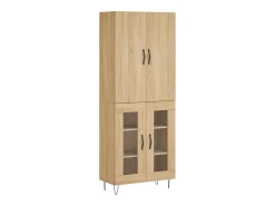 Aparador alto madera contrachapada color roble 69,5x34x180 cm