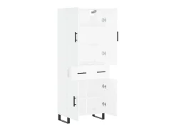 Aparador alto madera contrachapada blanco 69,5x34x180 cm ES26777