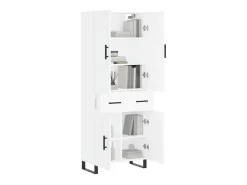 Aparador alto madera contrachapada blanco 69,5x34x180 cm ES26777