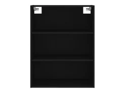 Aparador alto madera contrachapada negro 69,5x34x180 cm