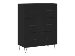 Aparador alto madera contrachapada negro 69,5x34x180 cm
