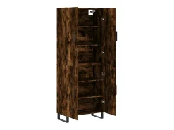 Aparador alto madera contrachapada roble ahumado 69,5x34x180 cm