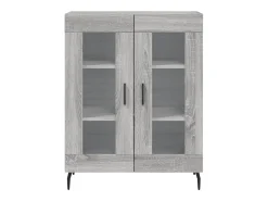 Aparador alto madera contrachapada gris sonoma 69,5x34x180 cm
