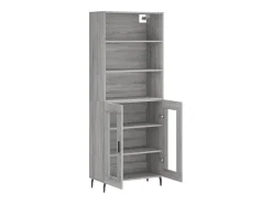 Aparador alto madera contrachapada gris sonoma 69,5x34x180 cm