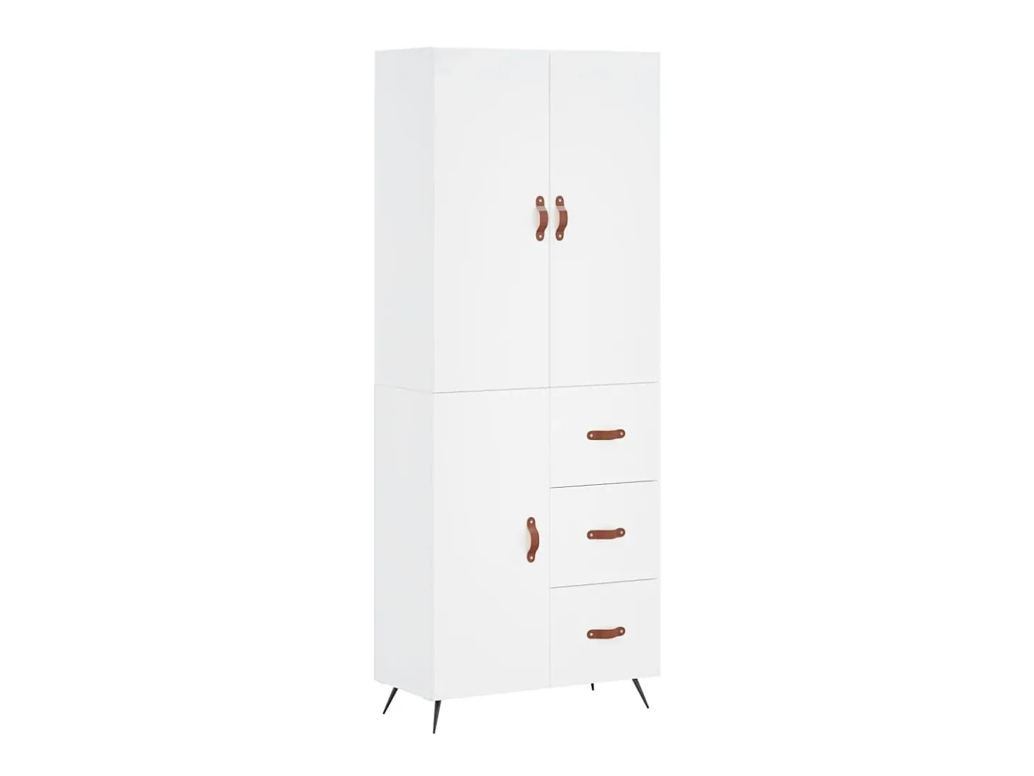 Aparador alto madera contrachapada blanco 69,5x34x180 cm ES80075