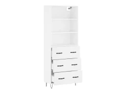 Aparador alto madera contrachapada blanco 69,5x34x180 cm ES70455