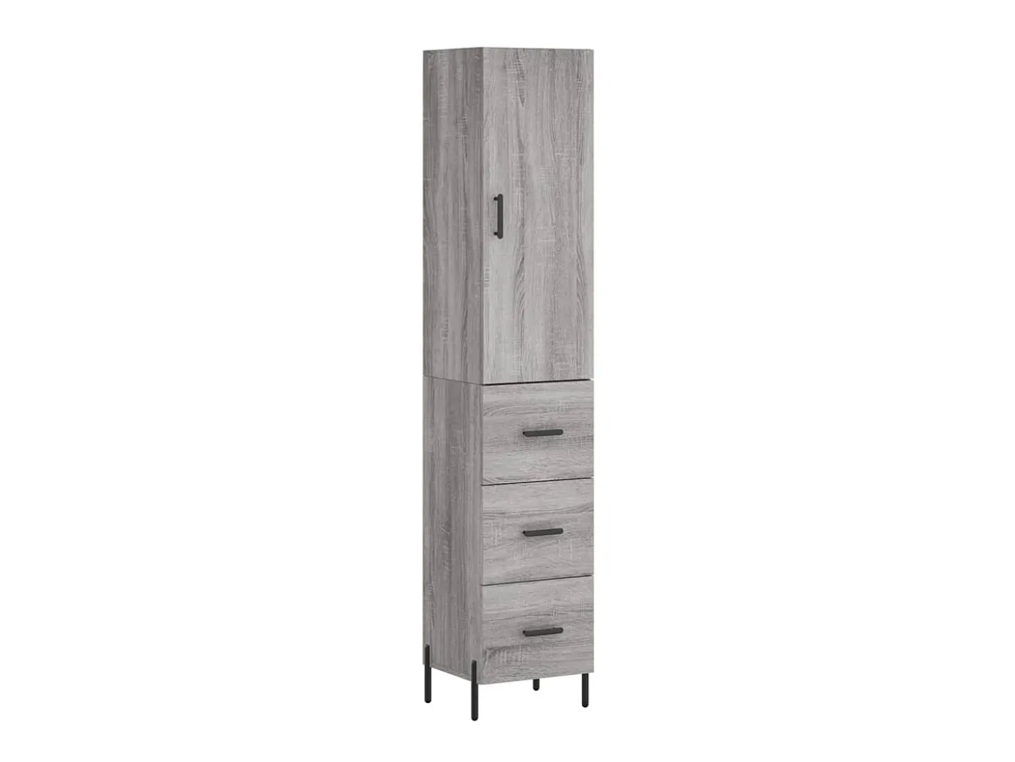 Aparador alto madera contrachapada gris Sonoma 34,5x34x180 cm ES34813