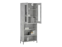 Aparador alto madera contrachapada gris hormigón 69,5x34x180 cm ES69307