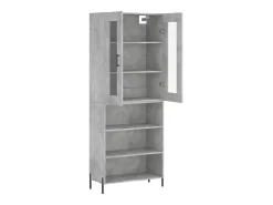 Aparador alto madera contrachapada gris hormigón 69,5x34x180 cm ES69307