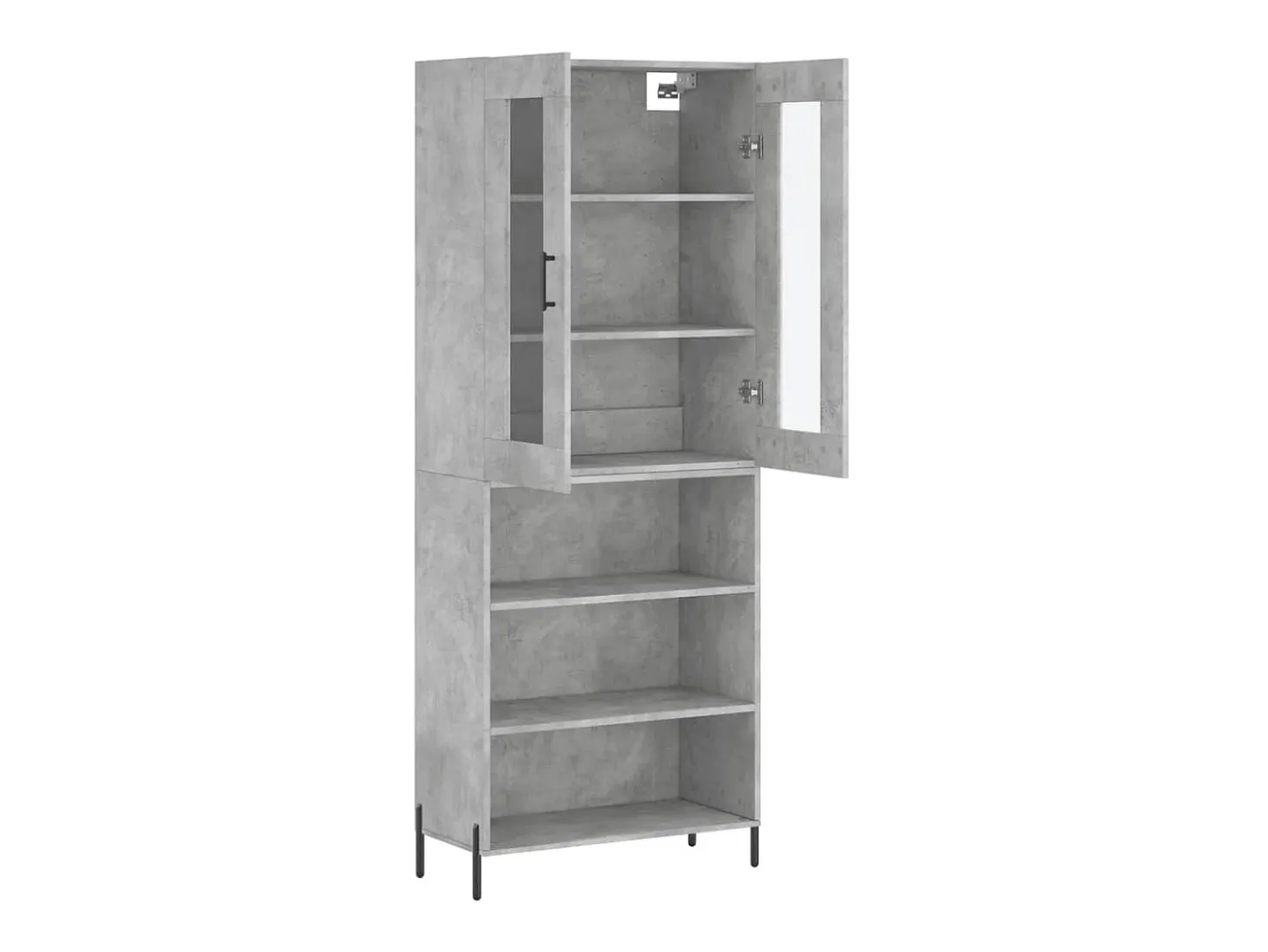 Aparador alto madera contrachapada gris hormigón 69,5x34x180 cm ES69307