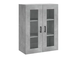 Aparador alto madera contrachapada gris hormigón 69,5x34x180 cm ES69307