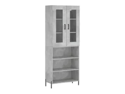 Aparador alto madera contrachapada gris hormigón 69,5x34x180 cm ES69307