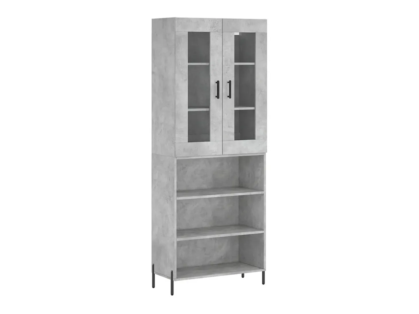Aparador alto madera contrachapada gris hormigón 69,5x34x180 cm ES69307