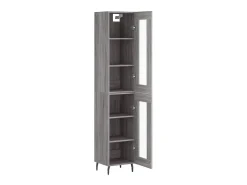 Aparador alto madera contrachapada gris Sonoma 34,5x34x180 cm ES16293