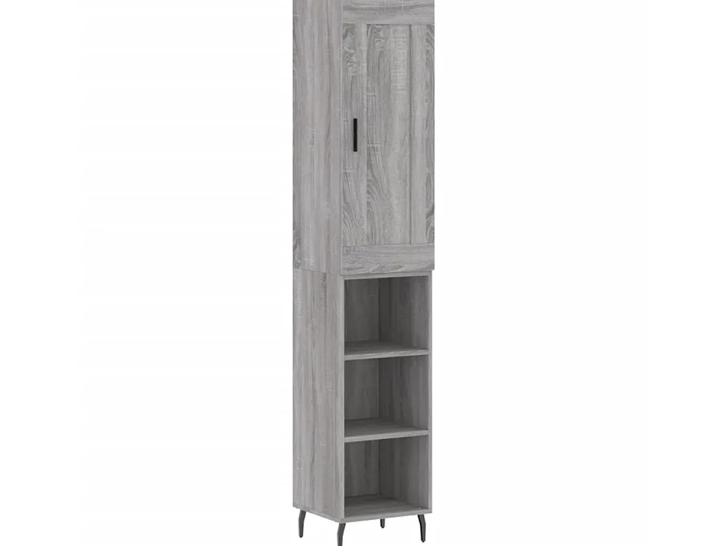 Aparador alto madera contrachapada gris Sonoma 34,5x34x180 cm ES64814