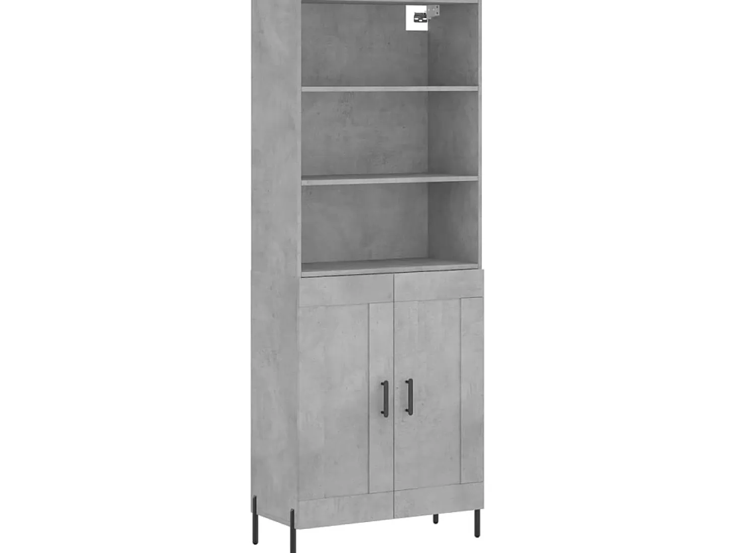 Aparador alto madera contrachapada gris hormigón 69,5x34x180 cm ES11735