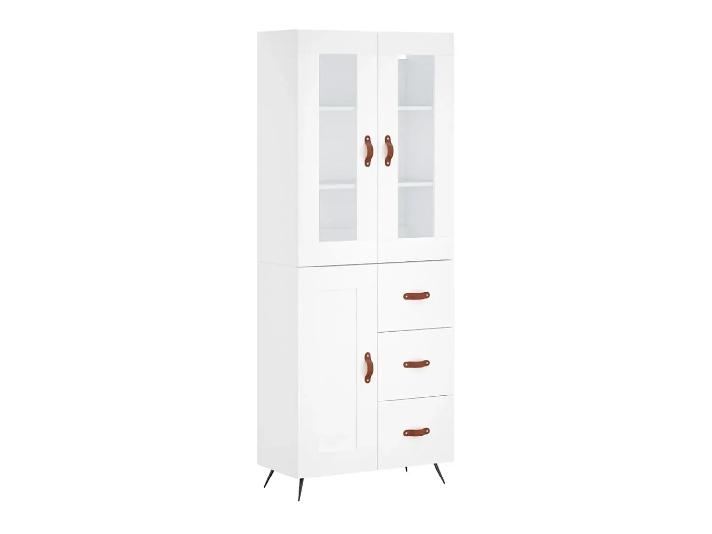 Aparador alto madera contrachapada blanco 69,5x34x180 cm ES32398