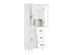 Aparador alto madera contrachapada blanco 69,5x34x180 cm ES32398