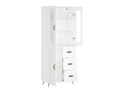 Aparador alto madera contrachapada blanco 69,5x34x180 cm ES32398