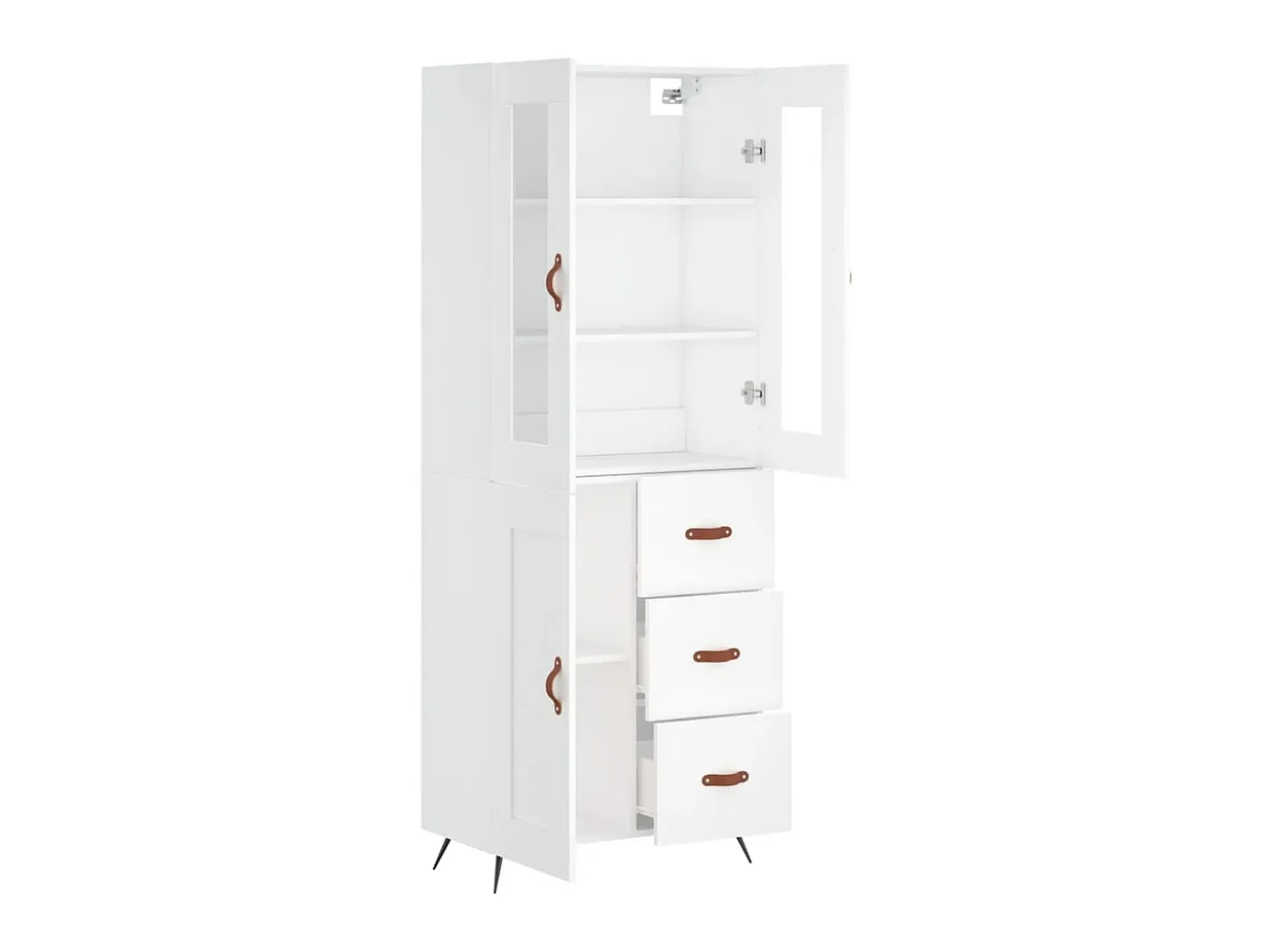 Aparador alto madera contrachapada blanco 69,5x34x180 cm ES32398